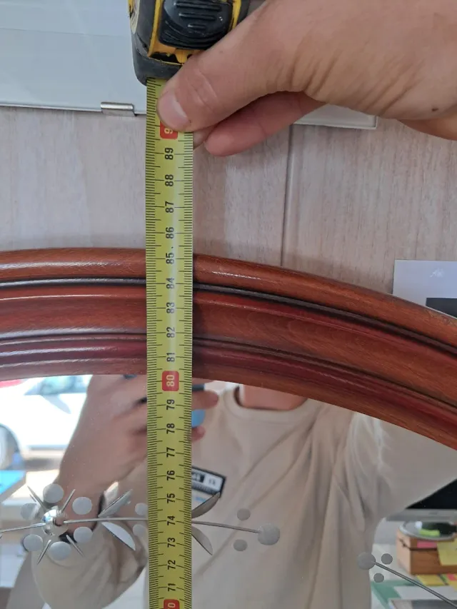 Specchio rotondo d'epoca in legno