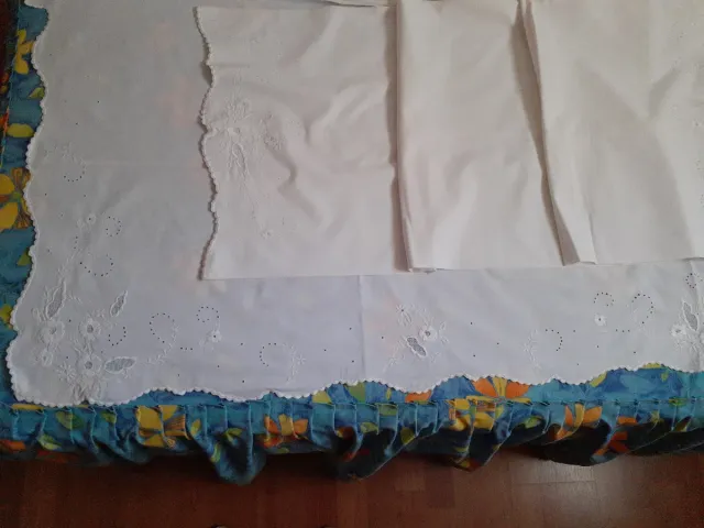 Sábanas algodón bordadas a máquina blancas