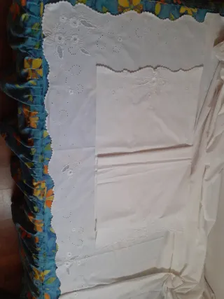 Sábanas algodón bordadas a máquina blancas