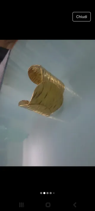 Bracciale rigido acciaio placcato oro striato