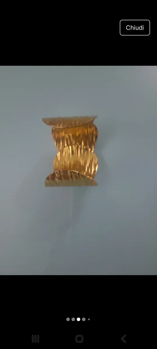 Bracciale rigido acciaio placcato oro striato