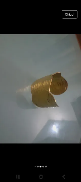 Bracciale rigido acciaio placcato oro striato