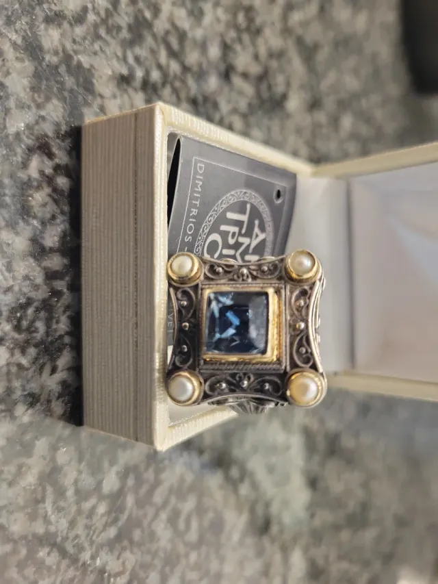 Anillo Deux Artistes Atenas Azul Plata