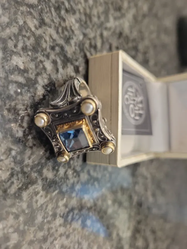 Anillo Deux Artistes Atenas Azul Plata