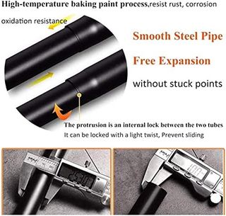 Barra Cortina Ducha Curva 70-95cm Negra