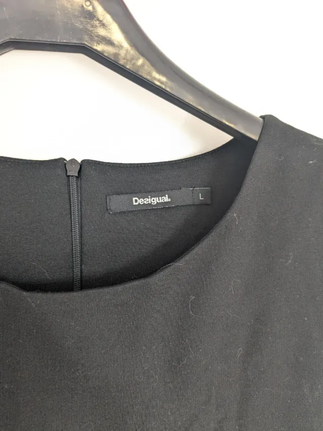 Vestido Desigual Negro y Gris Talla L