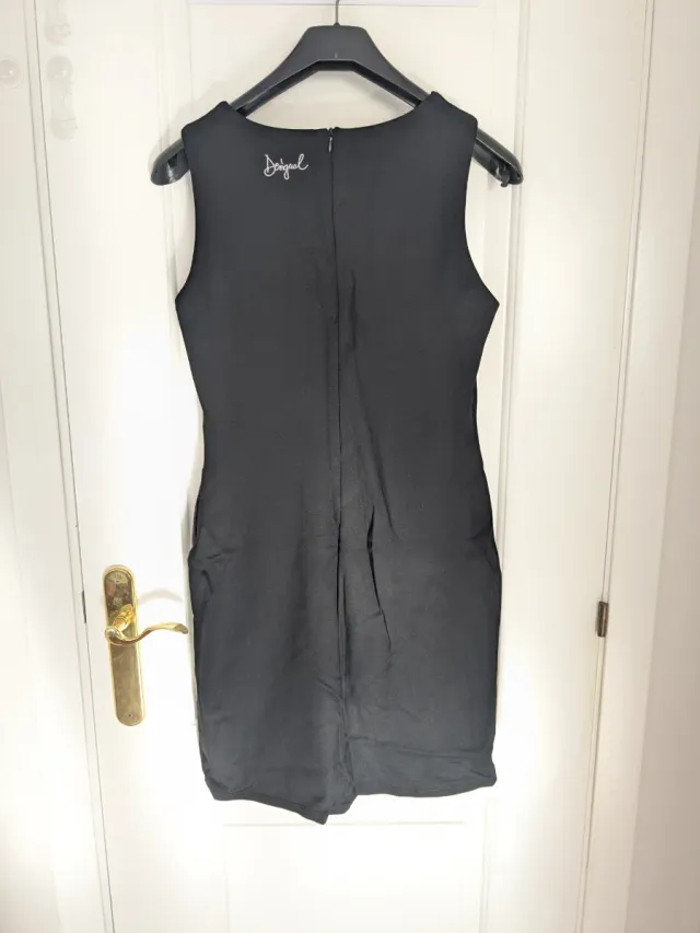 Vestido Desigual Negro y Gris Talla L