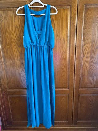 Vestido largo azul Zara