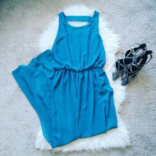 Vestido largo azul Zara