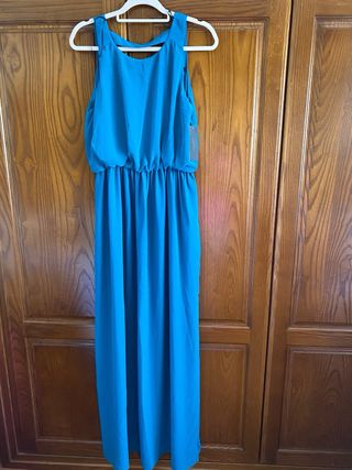 Vestido largo azul Zara
