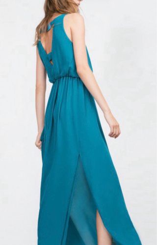 Vestido largo azul Zara