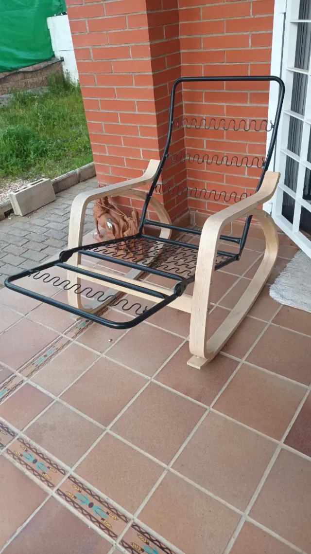 Hamaca Mecedora de jardín metal y madera