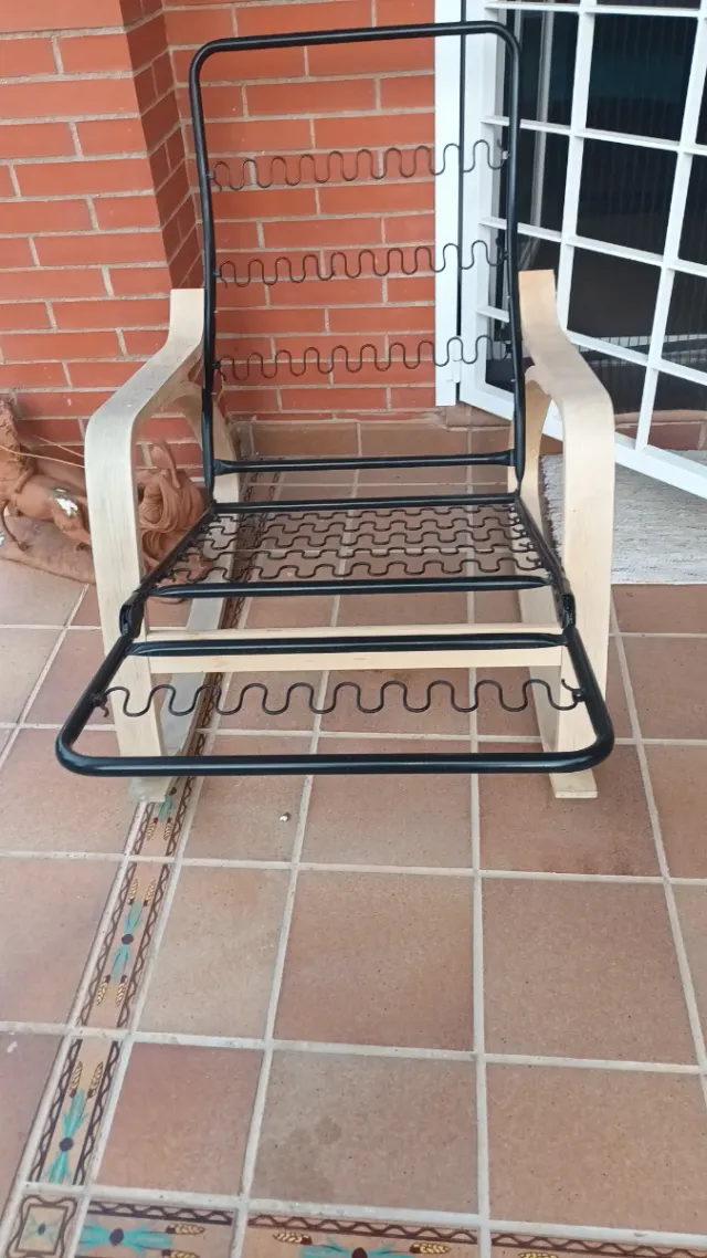 Hamaca Mecedora de jardín metal y madera