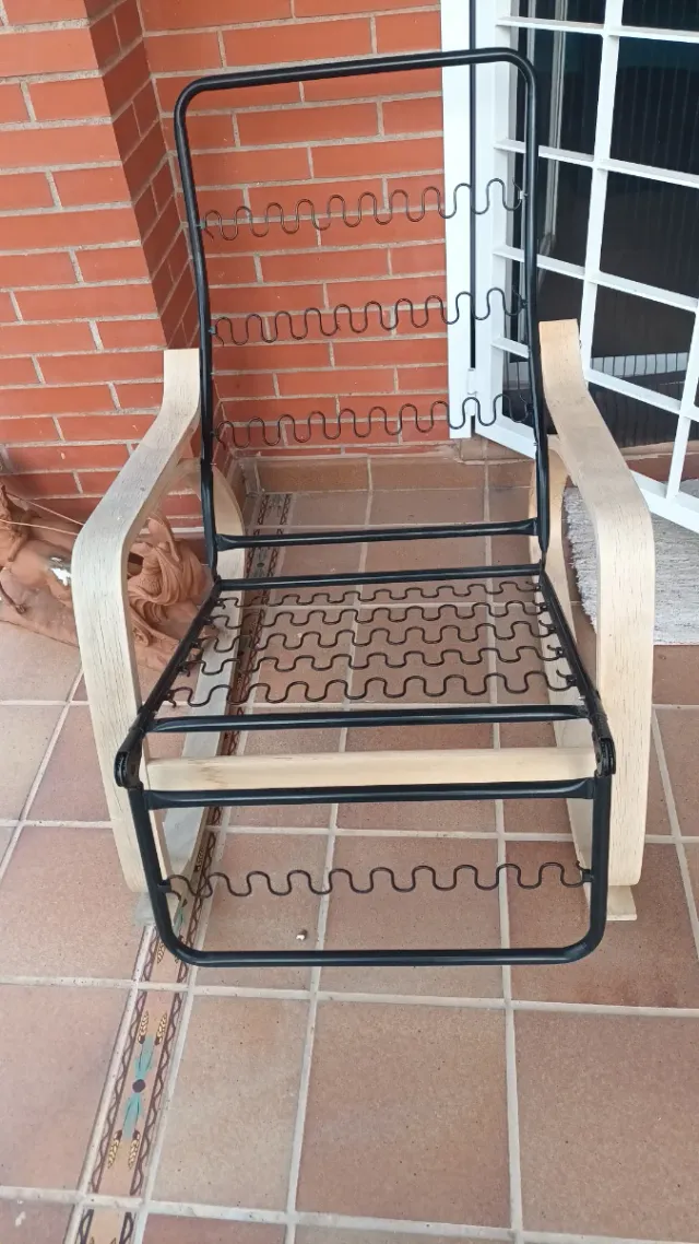 Hamaca Mecedora de jardín metal y madera