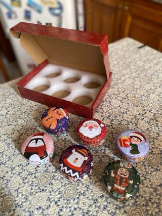 Set 6 Candele Natale Decorate