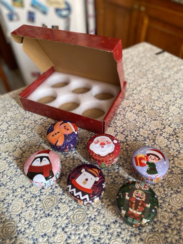 Set 6 Candele Natale Decorate