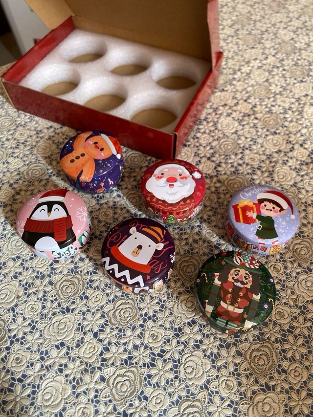 Set 6 Candele Natale Decorate