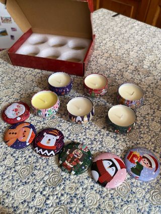Set 6 Candele Natale Decorate