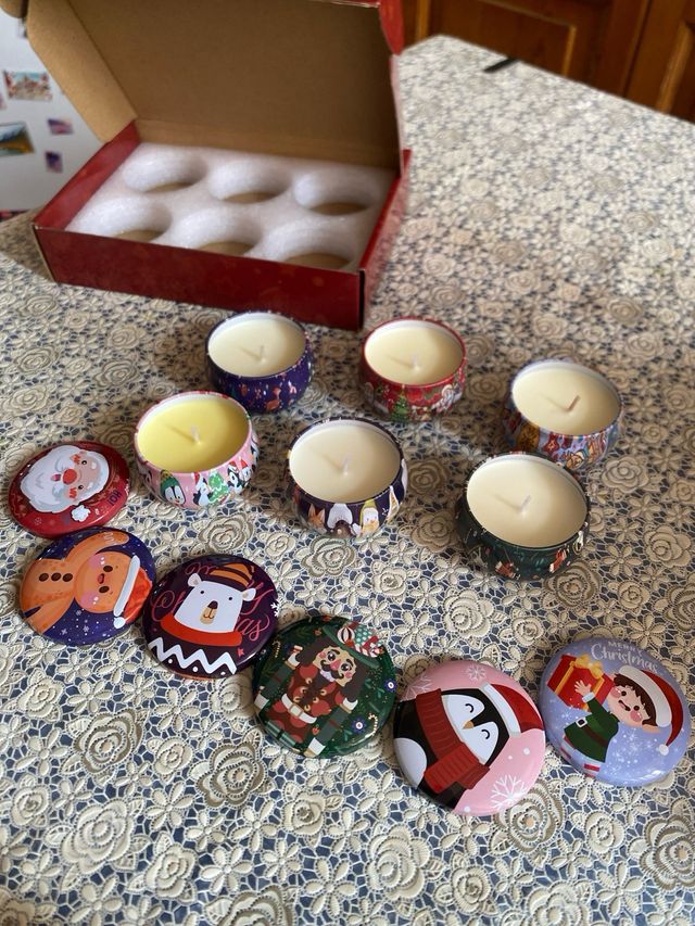 Set 6 Candele Natale Decorate