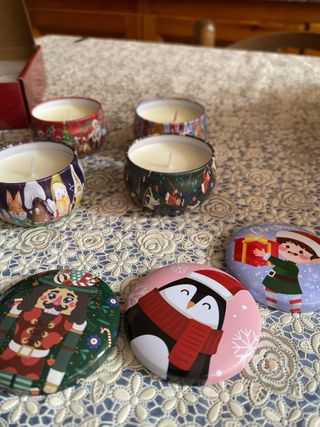 Set 6 Candele Natale Decorate