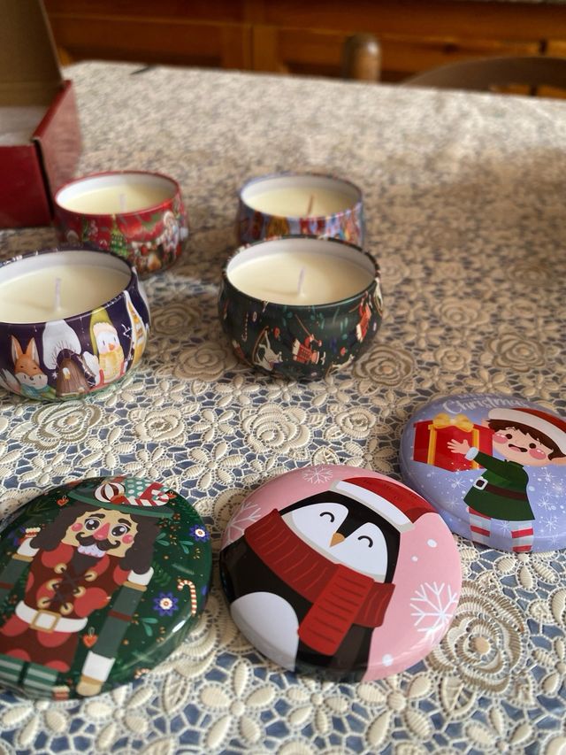 Set 6 Candele Natale Decorate