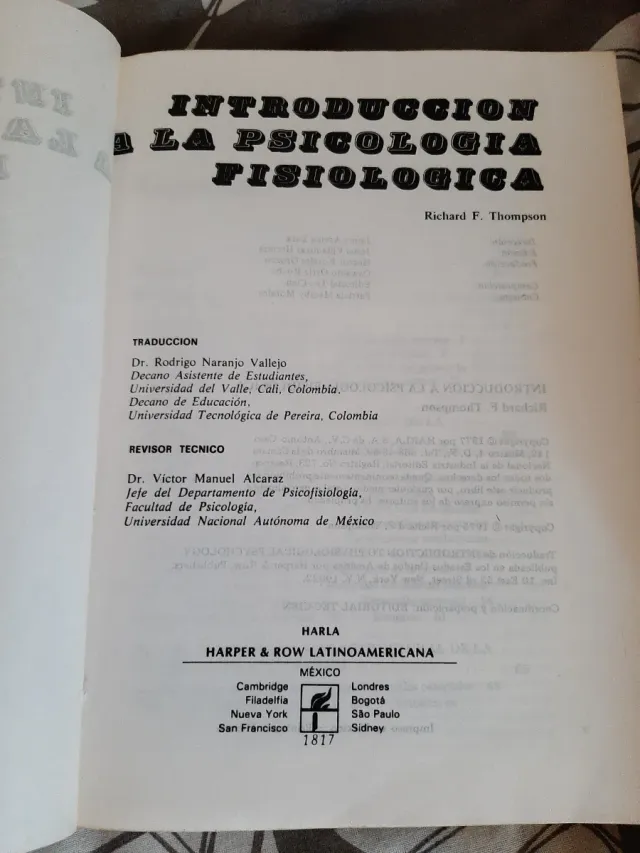 Introducción a la Psicología fisiológica