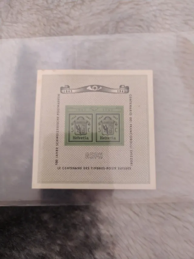 Foglio Francobolli Svizzera 100 Anni Postali
