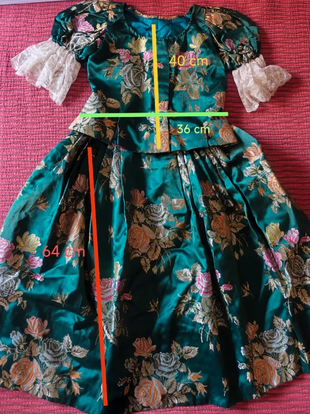 Traje de Fallera Niña Verde 10 / 12 años