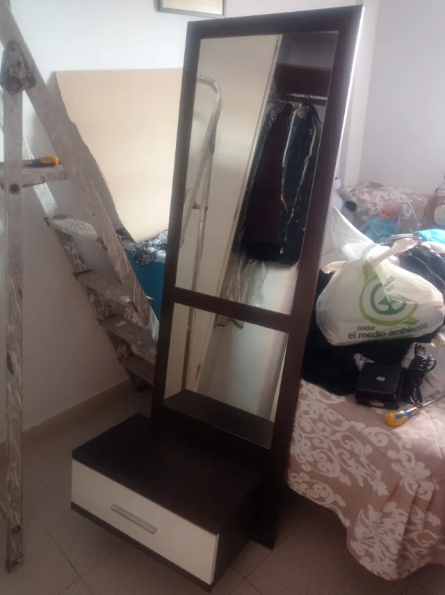 Mueble entradita madera y cristal