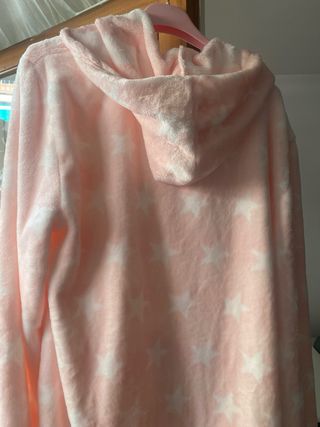 Bata suave estrellas rosa y blanco