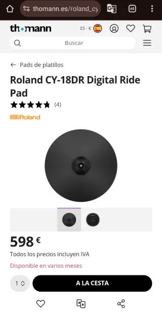 Roland CY-18DR Ride Digital Nuevo