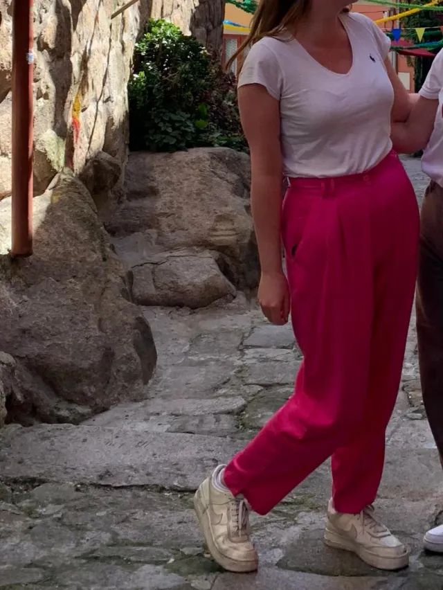 Pantalón vintage rosa talla M