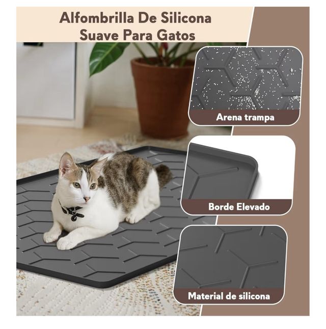 Alfombra arenero gato silicona 86x56 cm