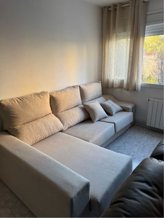 Sofá modular beige de tela