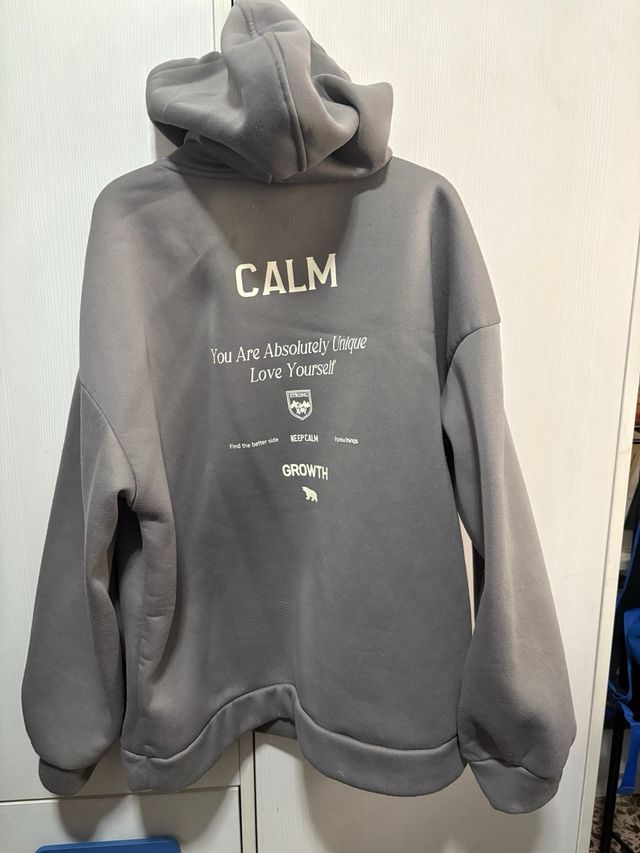 Sudadera gris con capucha