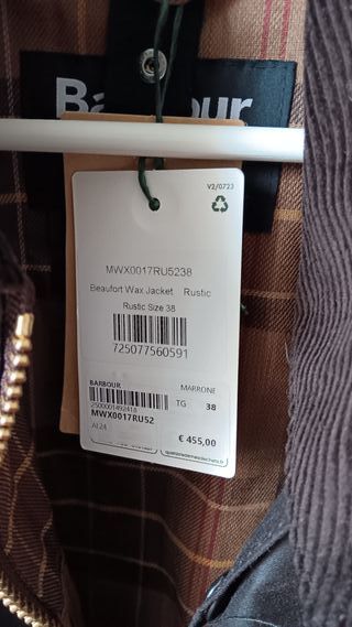 Barbour Beaufort Rustic Chaqueta Marrón Oscuro