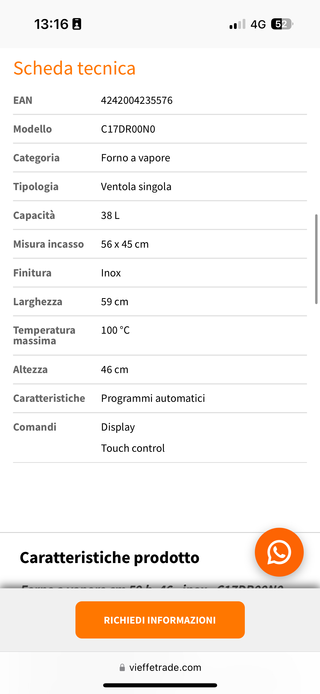 Forno a vapore Neff C17DR00N0