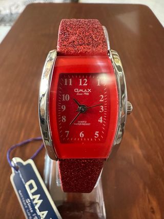 Reloj Omax Mujer Rojo Glitter