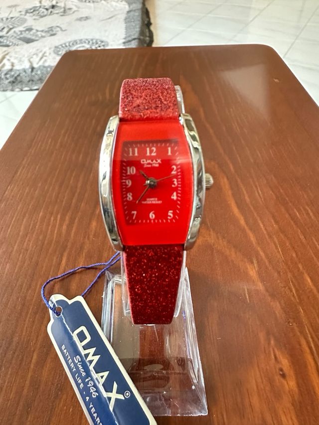 Reloj Omax Mujer Rojo Glitter