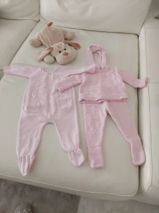2 Conjuntos de punto para bebé (rosa) 