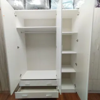 Armario 3 puertas blanco y madera