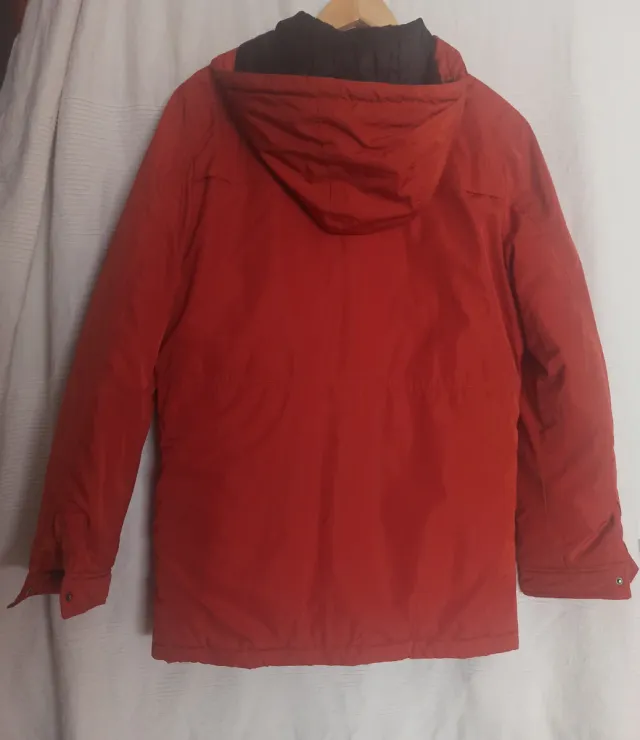 Abrigo teja con doble capucha