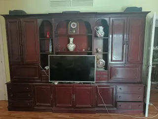 Armario de salón madera y cristal