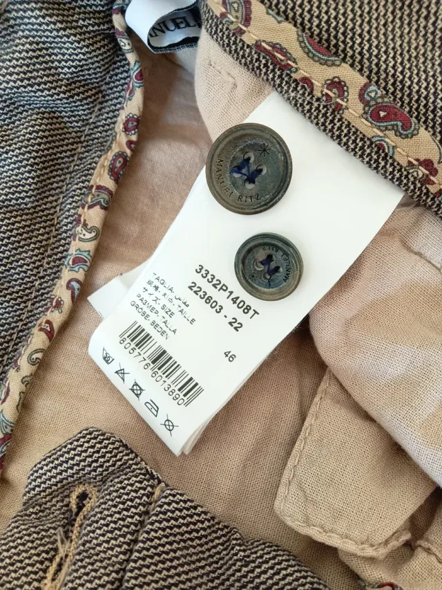 Pantalones Manuel Ritz Beige Talla 46