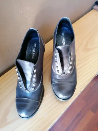 Scarpe GIORDANO MODA pelle marrone/argento