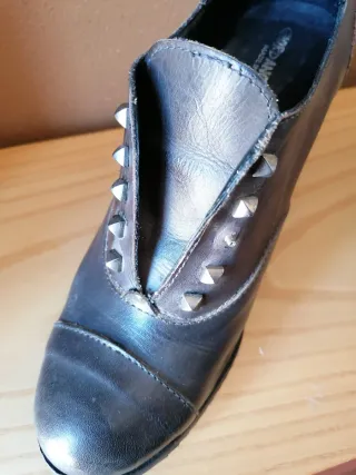 Scarpe GIORDANO MODA pelle marrone/argento