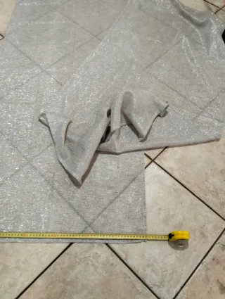 Tende grigie/argento con fili luminosi