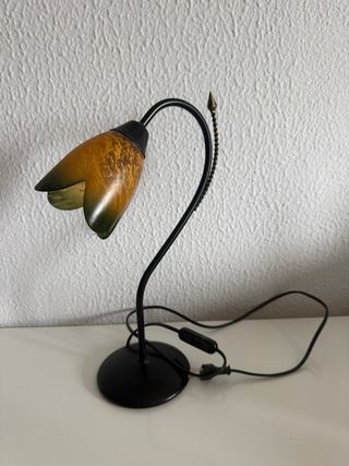 Lámpara de mesa cristal y metal