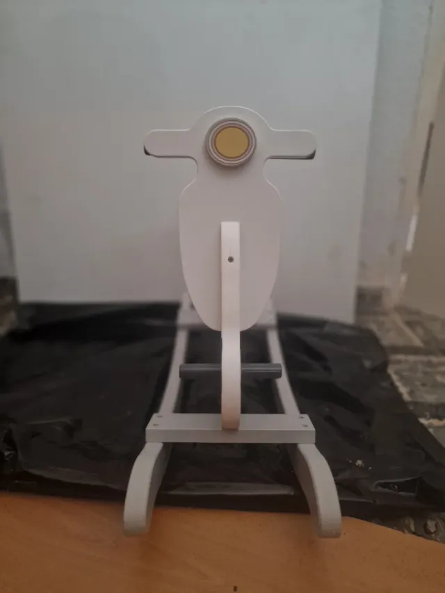 Balancín Moto Madera Blanco y Gris