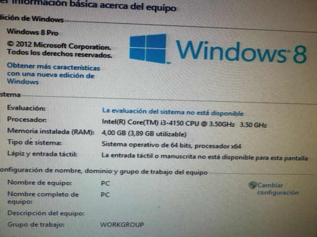 Torre PC Negra Windows 8